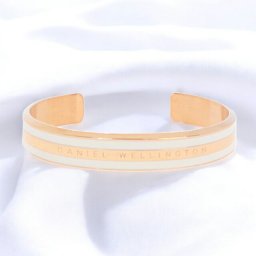 ダニエルウェリントン DANIEL WELLINGTON バングル ブレスレット レディース DW00400067 CLASSIC SLIM BRACELET SATIN WHITE M ローズゴールド ホワイト