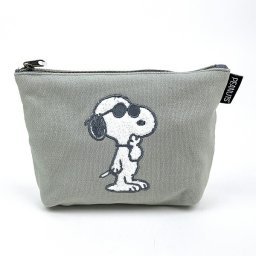 SNOOPY サガラキャンバス 化粧ポーチ ジョー・クール 小物入れ 化粧品入れ