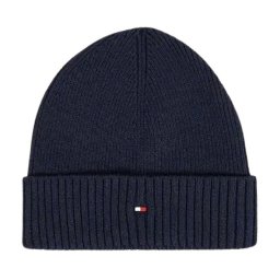 トミーヒルフィガー TOMMY HILFIGER ニット帽 ビーニー ニットキャップ フラッグ ロゴ ワンポイント カジュアル 冬物 小物 アクセサリー AM10337 400 メンズ ネイビー
