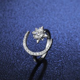 リング レディース モアサナイト ホワイト シルバー925 シルバー フリーサイズ 0.5ct km190