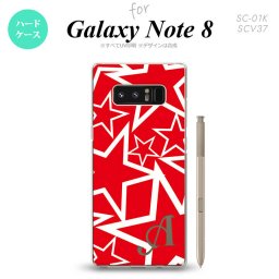【SC01K】【スマホケース/スマホカバー】【ギャラクシー ノート8】SC01K スマホケース Galaxy Note8 ケース ギャラクシー ノート8 イニシャル 星 赤×白 nk-sc01k-1120ini【メール便送料無料】