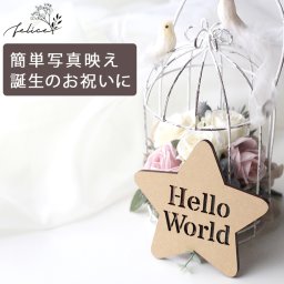 【送料無料】Hello World プレート タイプ 星 ★ 木製 ウッドレター 出産 新生児 赤ちゃん 誕生日 お祝い ベビーアルバム おしゃれ かわいい 男の子 女の子 ジャストボーン justborn ベビーシャワー sns インスタ 飾り付け ガーランド