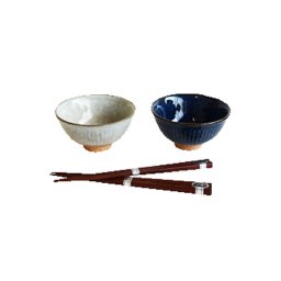 【ギフト対応無料】削ぎ茶碗ペア箸付 (020414) ※送料無料(北海道・沖縄は除く)