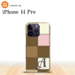 iPhone14 Pro iPhone14 Pro スマホケース 背面ケースソフトケース パッチワーク ミックスD 茶 +アルファベット 2022年 9月発売 nk-i14p-tp1674i