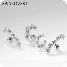 スワロフスキー ピアス レディース ブランド SWAROVSKI Matrix イヤーカフ 3点セット スタッド スワロフスキー 両耳用 5691715 シルバー