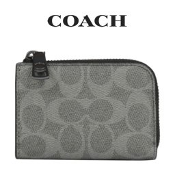 送料無料 コーチ COACH アウトレット 敬老の日 メンズ 小物 キーケース CW357 QBYFT(グレー×チャコール) シグネチャー (ブランド プレゼント カードケース フラグメントケース)