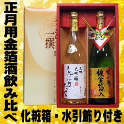 お中元 ギフト プレゼント お酒 ドリンクギフト おしゃれ 日本酒 名城 酒一撰 720ml 2本セット 大吟醸 しぼりたて 金箔 加賀金箔100％ 豪華オリジナルカートン入り 一升瓶 1800ml 送料無料 純 金箔入り 日本酒 金粉 祝い酒 結婚祝い お正月 手土産 お年賀 ギフト