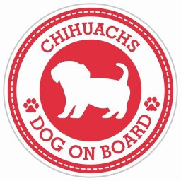 セーフティサイン ステッカー Dog on board CHIHUACHS チワックス レッド 直径13cm あおり運転 対策 カーステッカー 煽り運転対策 自動車用 屋外 屋内 防水 かわいい おしゃれ 安全対策 カーサイン 肉球マーク