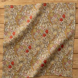 大きめリネン100％ハンカチ ウィリアムモリス柄 43×43cm 03. Golden Lily