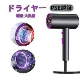 ドライヤー 1800W ヘアドライヤー 大風量 高濃度マイナスイオン 速乾ドライヤー 小型 軽量 サロンドライヤー ドライヤーホルダー&速乾ノズル&収納バッグ付き 過熱保護 静電気低減 コンパクト