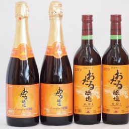 おたるワイン4本セット(キャンベルスパークリング赤ワインやや甘口 赤ワイン生葡萄酒 甘口) 720ml×4本