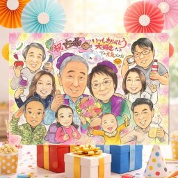 誕生日の記念に、感謝の気持ちを似顔絵で伝えませんか。 似顔絵 プレゼント 古希祝い 手描き ギフト 名入れ 贈り物 誕生日 記念日 お祝い 敬老の日 長寿 大人数 ご両親 祖父母 家族 下書き確認 修正無料 名入れ 似てる 宝物 そっくり サプライズ 古希祝い 70歳 宝物 傘寿 クリスマス おしゃれ 感激 初任給 長寿祝い 披露宴 感動 同窓会 結婚祝い キレイ オーダーメイド ホワイトデー