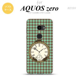 AQUOS zero アクオス ゼロ 801SH スマホケース カバー ソフトケース チェック時計 緑 nk-801sh-tp1223[スマホ,スマホケース,スマホカバー,ケース,カバー,ジャケット]