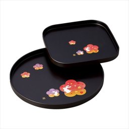 紀州塗 花舞うさぎ クツワ盆･丸盆セット  2205030  内祝 内祝い お祝 御祝 記念品 出産内祝い プレゼント 快気祝い 粗供養 引出物