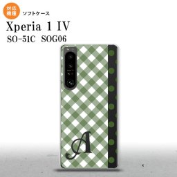 SO-51C SOG06 XPERIA 1 IV Xperia 1 IV スマホケース 背面ケースソフトケース チェック ドット 白 緑 +アルファベット メンズ レディース nk-xp14-tp1523i
