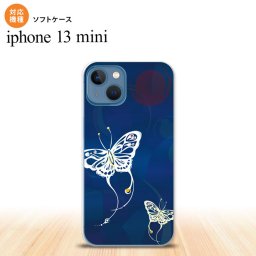 iPhone13mini iPhone13 mini ケース ソフトケース 蝶 和柄 青 iPhone ミニ 5.4インチ  おしゃれ かわいい メンズ レディース キッズ デザインたくさん nk-i13m-tp1551