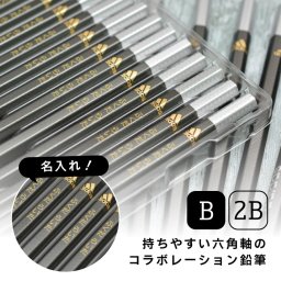【名入れ】アディダス かきかた鉛筆 黒金 2B・B (naenu2)(YN)