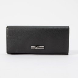 ロンシャン LONGCHAMP L3044 871 長財布 レディース 財布 ロングウォレット ロゾ レザー 無地 本革 ブランド おしゃれ プレゼント ギフト 誕生日 シンプル お祝い Roseau ブラック