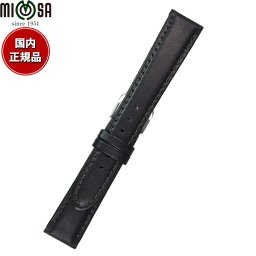 ミモザ MIMOSA 腕時計 替えバンド ベルト メンズ CEMカーフ カーフ 17mm ブラック/シルバー 時計 時計バンド 時計ベルト 革 牛革