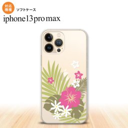 iPhone13ProMax iPhone13 Pro Max ケース ソフトケース ハイビスカス D クリア ピンク iPhone13 プロ マックス 6.7インチ おしゃれ かわいい メンズ レディース キッズ デザインたくさん nk-i13pm-tp1051