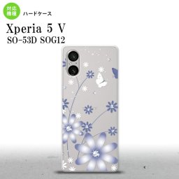 Xperia 5V Xperia 5V スマホケース 背面ケース ハードケース 花柄 ガーベラ 透明 紫 2023年 10月発売 nk-xp55-074