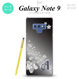 Galaxy Note 9 ギャラクシー ノート9 SC-01L SCV40 スマホケース カバー ハードケース 花柄・サクラ（B） 黒 イニシャル 対応 nk-note9-185i[スマホ,スマホケース,スマホカバー,ケース,カバー,ジャケット]