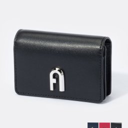 フルラ FURLA WP00125 AX0733 名刺入れ レディース ファッション小物 カードケース ビジネス 無地 ムーン レザー 本革 ロゴ プレゼント お祝い 通勤 通学 コンパクト フラグメントケース ギフト 誕生日 MOON BUSINESS CARD CASE SLIM ブラック レッド ダークブルー