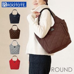 ルートート トートバッグ ROOTOTE 1331 通販 トートバック レディース 通勤 通学 軽量 軽い 撥水 自立 仕切り 肩掛け ナイロン キルティング おしゃれ 可愛い ROUND Parootie Quilt LT.ラウンド.パルーティ.キルト-C