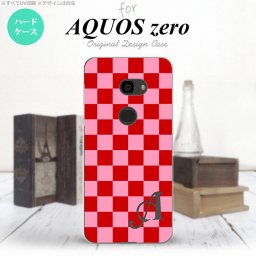 AQUOS zero アクオス ゼロ 801SH スマホケース カバー ハードケース スクエア 赤×ピンク イニシャル 対応 nk-801sh-770i[スマホ,スマホケース,スマホカバー,ケース,カバー,ジャケット]