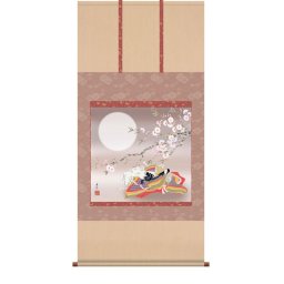 掛軸 「紫式部」 西尾香悦 筆 [ 収納箱 10年保証 受注生産 雛祭り 人形飾り 紫式部 季節掛け 春 陽春 初節句 お祝い 床の間 和風 掛け軸 日本製 名画 縁起物 プレゼント 画寸 送料無料 ]
