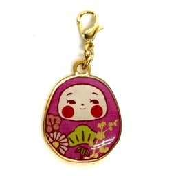 金沢姫だるまチャーム モモ【だるま】【こどもの日】【加賀起上り】【プレゼント】【チャーム】【和柄】【かわいい】【金沢】【推し色】【送料込】キーホルダー