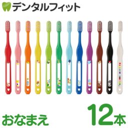 ラピス LA-215 歯ブラシ ハッピーカラー おなまえシリーズ ジュニア Mふつう 12本入(12色アソート) LA-215 515-1201