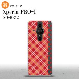 Xperia PRO I Xperia PRO-I スマホケース 背面ケースソフトケース タータン ドット 赤 背面カバー android nk-xproi-tp1531