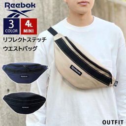Reebok リーボック ブランドロゴ刺繍 リフレクトステッチ ウエストバッグ メンズ ミニショルダー レディース 軽い 軽量 斜めがけ バッグ 自転車 大人 学生 人気 サブバッグ 黒 赤 メッシュ ポンプヒューリー ギフト プレゼント outfit 敬老の日 プレゼント ギフト