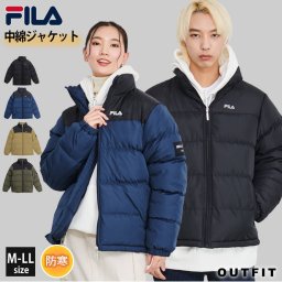 【期間限定セール】中綿ジャケット メンズ FILA フィラ アウター ブルゾン ブランド おしゃれ ジャンパー レディース 秋 冬 ファッション 防寒 対策 帽子 長袖 黒 紺 カジュアル ストリート ユニセックス 男女兼用 outfit ギフト 敬老の日 プレゼント ギフト