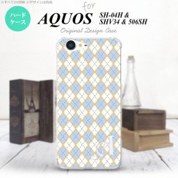 【506SH】【スマホケース/スマホカバー】【アクオス Xx3】506SH スマホケース AQUOS Xx3 ケース アクオス Xx3 イニシャル アーガイル 青×グレー nk-506sh-1413ini【メール便送料無料】