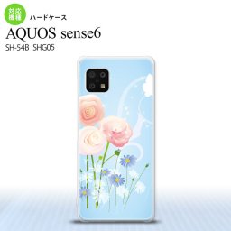 SH-54B SHG05 AQUOS sense6 スマホケース ハードケース 花柄 ミックス C 青 メンズ レディース nk-sens6-281