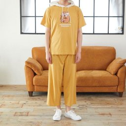 可愛い嘘のカワウソ フード付きなりきり ルームウェアセット （男女兼用サイズ）  スエット ルームウエア パジャマ リラックス