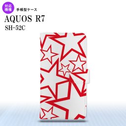 SH-52C AQUOS R7 手帳型スマホケース カバー 星 クリア 赤  nk-004s-r7-dr1116