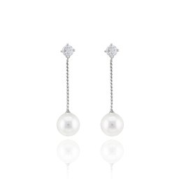ピアス キュービック パール ドロップピアス 韓国アクセサリー