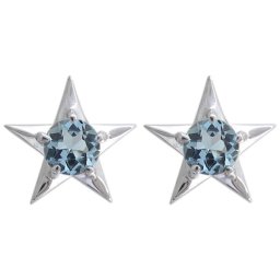 プラチナ スターピアス 星 アクアマリンサンタマリアピアス メンズ 父の日 2024