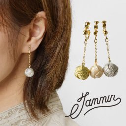 【Jammin ジャミン】小田巻 チェーンイヤリング (220131ec)レディース アクセサリー ピアス ネジバネ ニッケル 日本製 京都 組み紐 昇苑 伝統工芸 チャリティー おしゃれ コーデ ナチュラル 20代 30代 40代 50代 60代 クリスマス 母の日 ギフト プレゼント