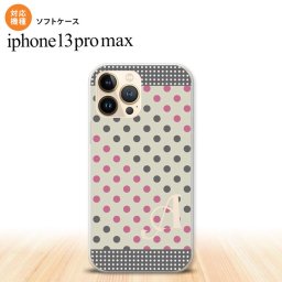iPhone13ProMax iPhone13 Pro Max ケース ソフトケース ドット 水玉 C グレー ピンク +アルファベット iPhone13 プロ マックス 6.7インチ おしゃれ かわいい メンズ レディース キッズ デザインたくさん nk-i13pm-tp1649i