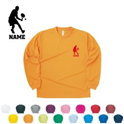 男子テニスプレーヤー/名入れ長袖ドライTシャツ お名前入り オリジナル セミオーダーメイド ロングスリーブ チームTシャツ クラブＴシャツ クラスTシャツ 学園祭 文化祭 体育祭 イベントTシャツ サークル ポリエステル100 紫外線防止 吸水速乾 【ネコポス不可】【alt】