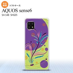 SH-54B SHG05 AQUOS sense6 スマホケース ソフトケース 和柄 紫 緑 メンズ レディース nk-sens6-tp1229