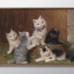 アルフレッド アーサー ブルネル デ ヌヴィル 猫 ネコ A3 サイズ ポスター アート おしゃれ 絵画 インテリア 北欧 イラスト マット紙 艶消し アートパネル 額 フレーム デザイン 壁掛け ギフト 新築祝い ディスプレイ 引越し祝い　新生活　空間デザイン 