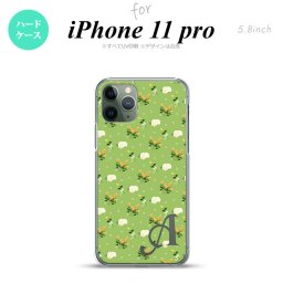iPhone11Pro iPhone11 Pro スマホケース ハードケース 花柄 バラ ドット 小 緑 +アルファベット メンズ レディース nk-i11p-248i
