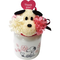 お花スヌーピー Thank you ／プリザーブドフラワー 花・観葉植物 ガーデニング・農業 敬老の日 プレゼント ギフト お彼岸 お供え 秋 2026 送料無料 ギフト プレゼント プチギフト 内祝い 快気祝い 出産祝い 結婚祝い 引出物 新築祝い お返し