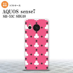 sense7 sense7 スマホケース 背面ケースソフトケース トランプ クラブ ピンク 白 2022年 11月発売 nk-sens7-tp536