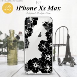 iPhoneXsMax iPhone XS Max スマホケース ソフトケース ハイビスカス F クリア 黒 メンズ レディース nk-ixm-tp1060